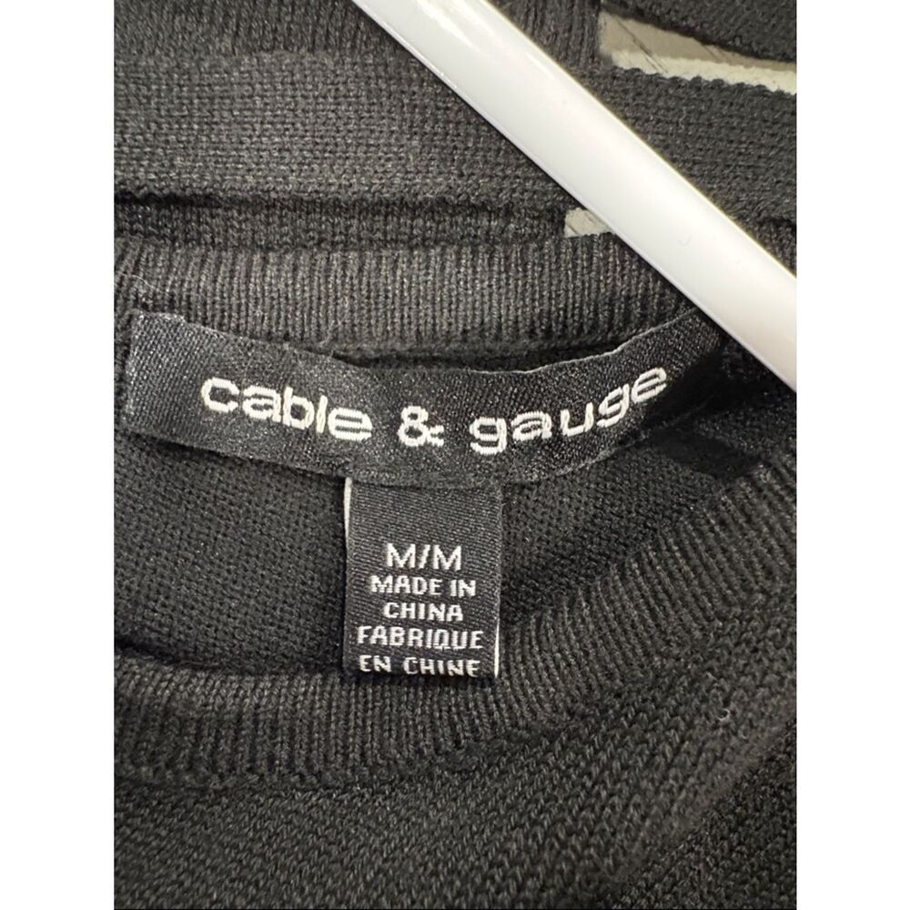 Cable & Gauge Black Long Sleeve Top with Crisscross Back - Picture 5 of 6